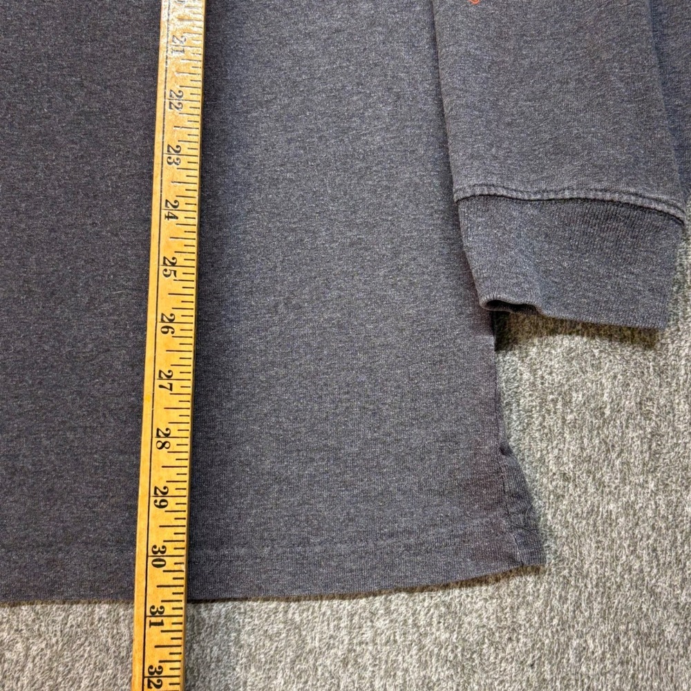 Carhartt Mens XL Long Sleeve‎ T-Shirt Charcoal Gray Orange Sleeve Logo K231 CRH - Picture 5 of 8